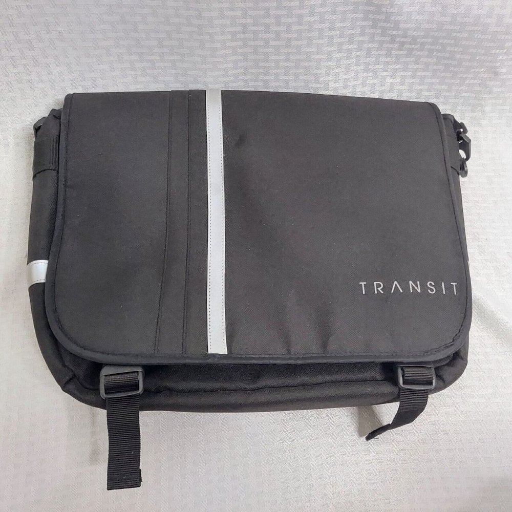 Transit Metro Pannier Messenger Bag Black Reflective Striping padded pockets